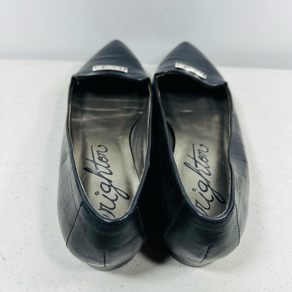 Brighton Sabina black croc textured leather loafers. Size 8 - Picture 3 of 7